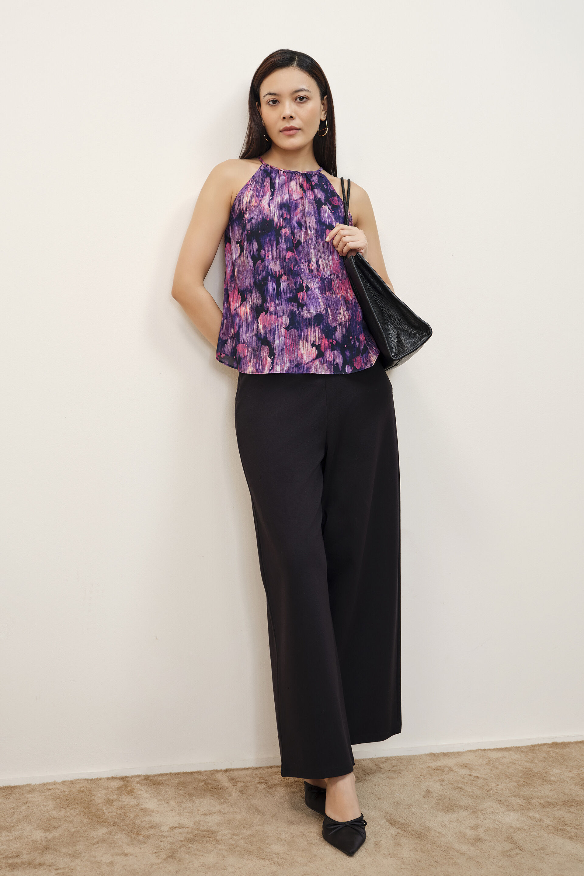 Petula Purple Halter Top, Purple, image 4